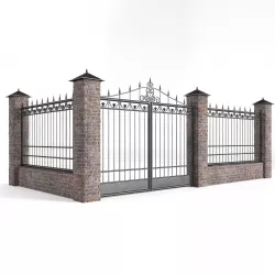 Metal gate and fence 3D model