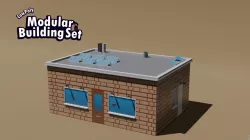 Modular Building Set Low-poly 3D model