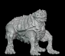 Monster dog-reptile highpoly 3D model