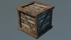 Old wooden box Low-poly 3D model