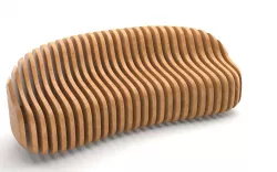 Parametric wooden bench 3D model