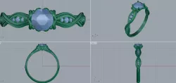 Patterned twisted ring 3D model