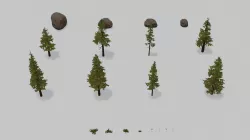 Pine Tree Pack Low-poly 3D model