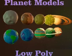 Planet Models Low Poly Low-poly 3D model