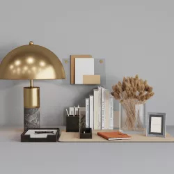 Pottery Barn Decorative Set for desk 3D model