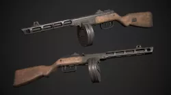 PPSH-41 Low-poly 3D model