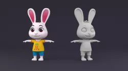 Rabbit cartoon 3D model