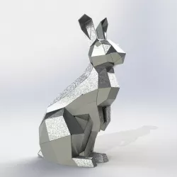Rabbit Polygon model Sheet metal 3D model