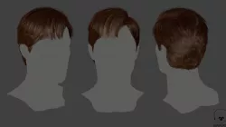 Realtime Realistic Men Hairstyle Low-poly 3D model