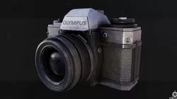 Retro Camera Low-poly 3D model