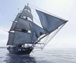Russian brig Mercury Low-poly 3D model