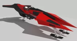Sci-fi Aerial Vehicle Low-poly 3D model