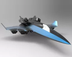 Sci fi Aircraft Low-poly 3D model