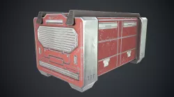Sci-Fi Box Props Red Low-poly 3D model