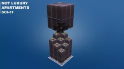 Sci-Fi Low Poly Skyscraper 08 - Slums 02 - Mobile Asset  Low-poly 3D model