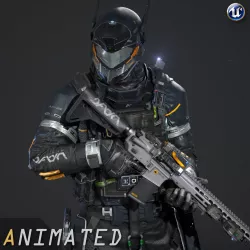 SCIFI - URBAN SOLDIER Low-poly 3D model