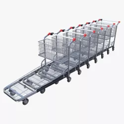 Shopping cart stack v1 Low-poly 3D model