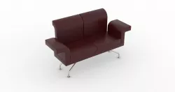 Simple Sofa using bend modifier Low-poly 3D model