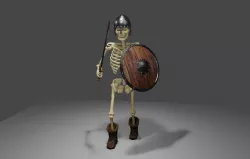 Skeleton Warrior Medieval Animated 3D model