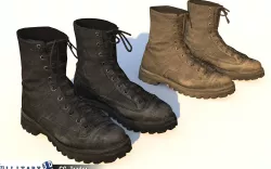 soldier Boots Pack - Tactical shoes Low-poly 3D model