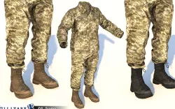 Soldier Uniform - Military Costume Low-Poly Low-poly 3D model