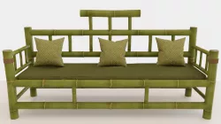 Sophisticated Bamboo Sofa set  3D model