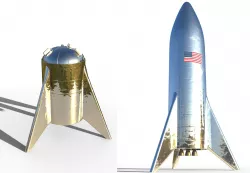 Starhopper and Starship Prototype Low-poly 3D model