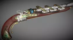 Steampunk CoilLock Pistol Low-poly 3D model