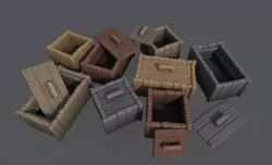 Stylized Crate Low-poly 3D model