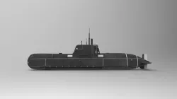 Submarine Scorpene Low-poly 3D model