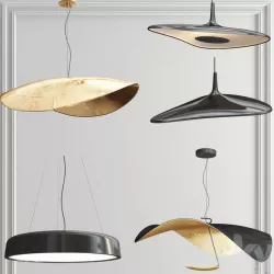 Suspension lot de 4 GERVASONI LUCE MANTA COCOTTE pendant light 3D model