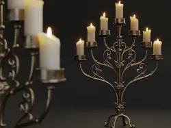 Table Candle Holder B Low-poly 3D model