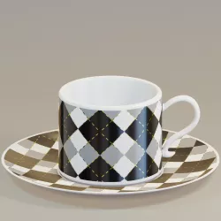  Tartan patterned cup 3D model
