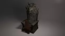 The stone throne of the Beast Low-poly 3D model