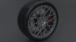 tire und rims 3D model