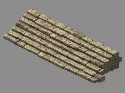 Topography-Embankment-River Dam-Stairs 12 3D model