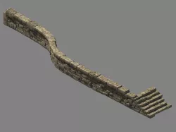 Topography-Embankment-River Dam-Stairs 32 3D model