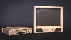TV and TV player Low Poly Game-Ready Low-poly 3D model