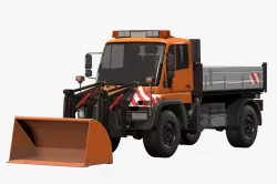 Unimog U500 Front Loader Truck Low-poly 3D model