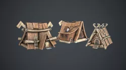 Viking House Pack Low-poly 3D model