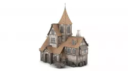 Vintage Cottage Low-poly 3D model