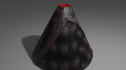 Volcano with texture and light low-poly Low-poly 3D model