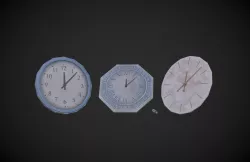 Wall Clocks - Stylized Low-poly 3D model