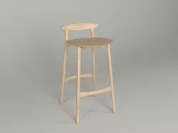 Wooden Bar Stool 3D model