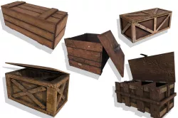 Wooden Crate Boxes Pack Low-poly 3D model
