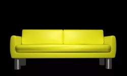 Yellow sofa for 2-3 person sit 3D model