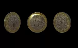 1 Euro Coin - France Low-poly 3D model