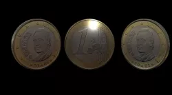 1 Euro Coin - Spain Low-poly 3D model
