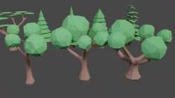20 Low-poly trees pack  Low-poly 3D model