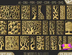 25 Decorative panels 3D model SET 010 3D model